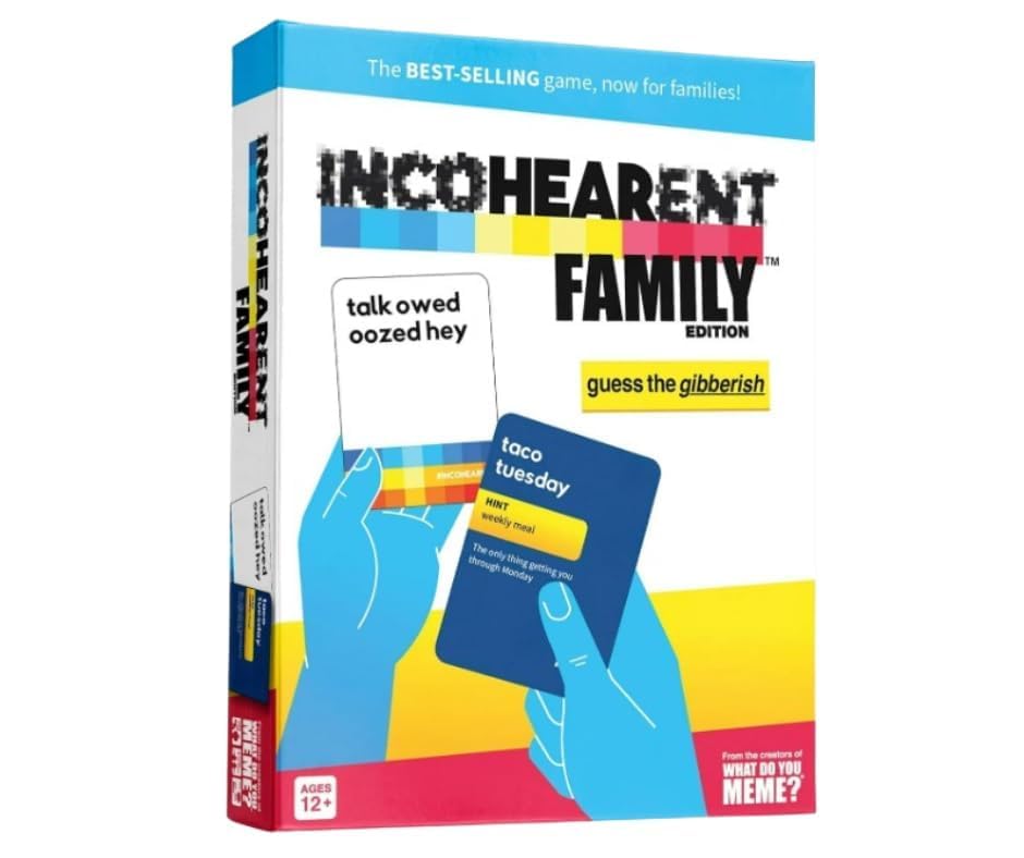 Image of Awestuffs Incohearent Family Edition Card Game - The Family Game Where You Compete to Guess, Party Game (Ages: 12 Years & Up; Players: 2+)