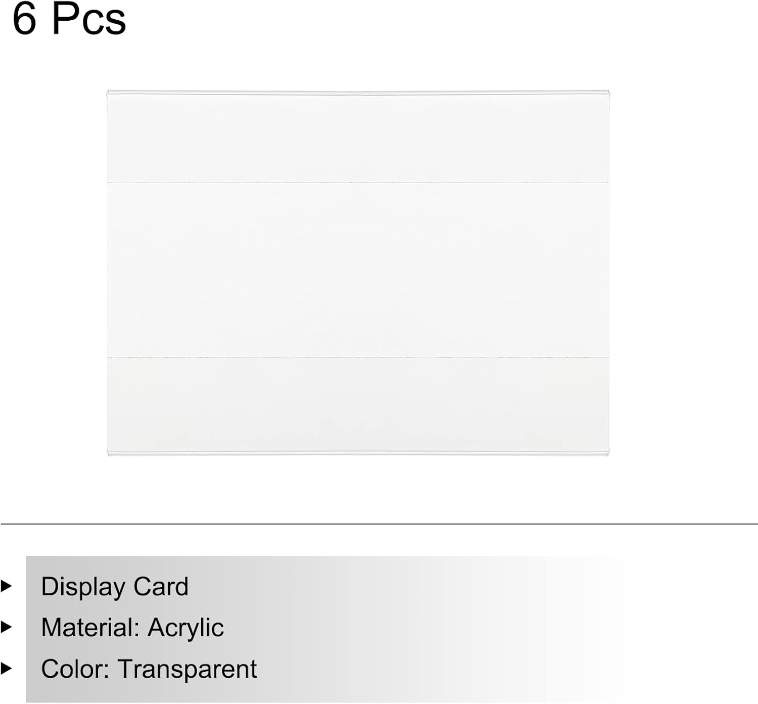 MECCANIXITY Wall Mount Acrylic Sign Holder, 3.9 x 2.8 Inch Clear Plastic Wall Sign Holders Horizontal Acrylic Frames for Offices, Stores, Restaurants, Pack of 6