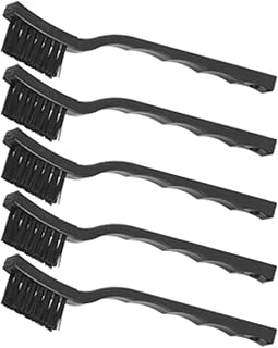 Aexit 3 x Cleaning Brushes 0.5cm Three Row Plastic Handle Anti Static Brushes Black Antistatic Brushes 5 Pcs