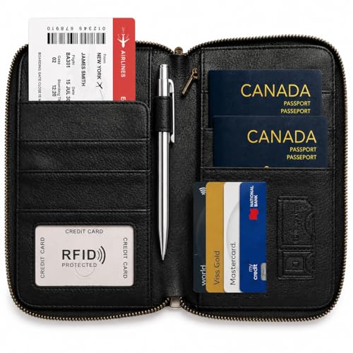 REDDEER Family Passport Holder Wallet, Travel Document Organizer with RFID Blocking Clutch Bag Credit Cards Case for Women and Men by RedDeer - Image 4