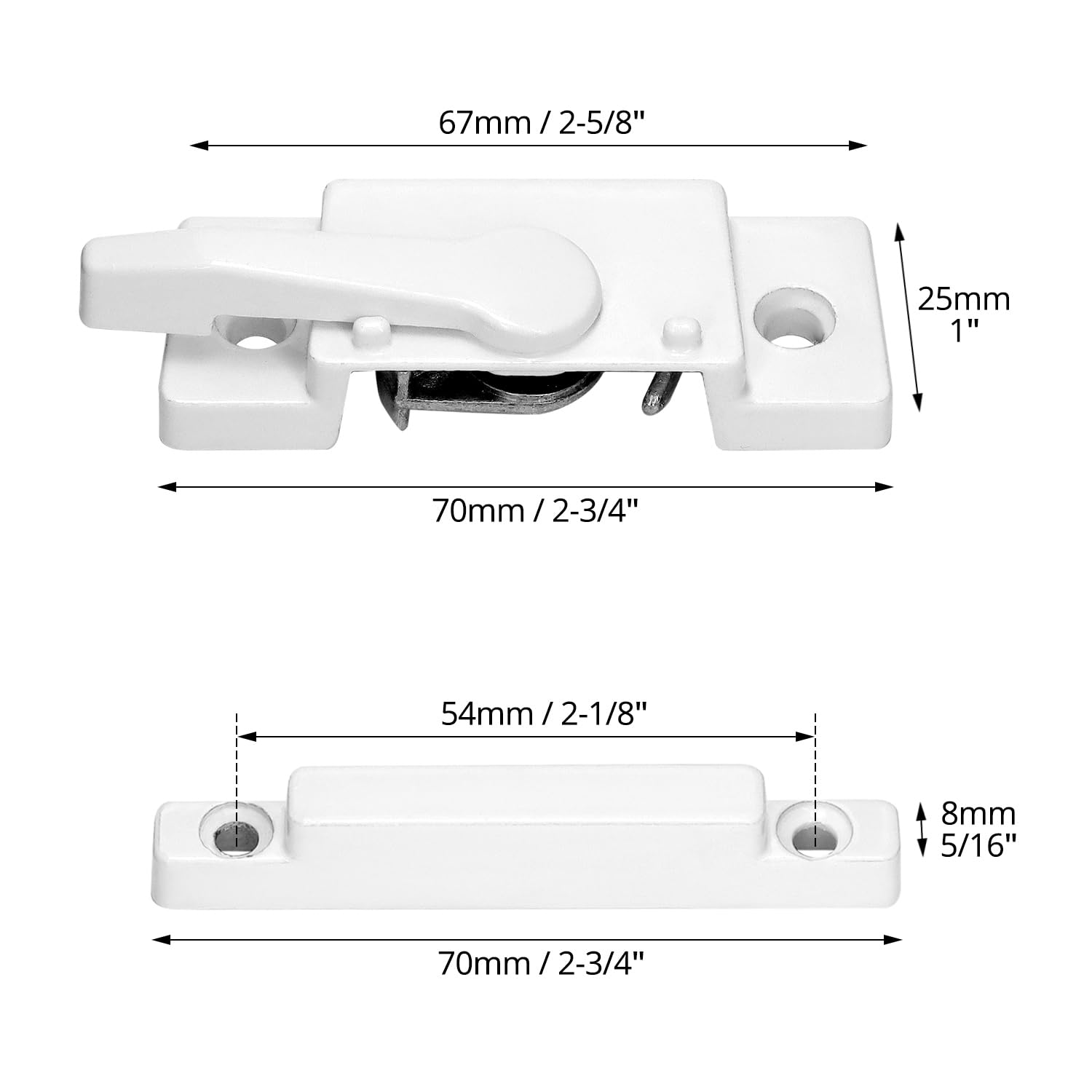 QWORK Lot de 10 verrous de fenêtre coulissante à action à came avec vis – Verrous de sécurité en alliage de zinc pour fenêtres et portes coulissantes horizontales, verticales, simples, à double