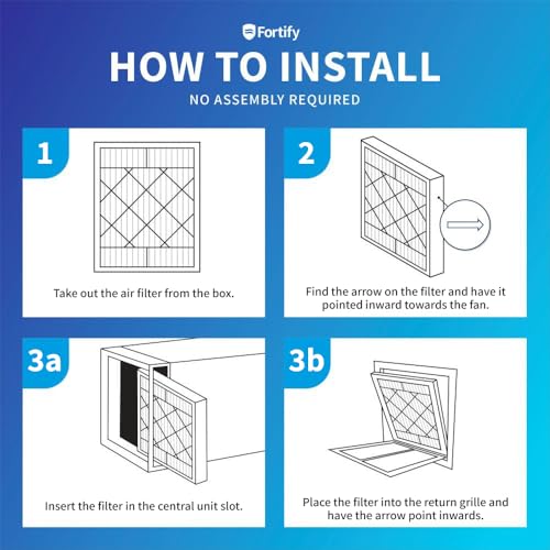 Image of Fortify 16x25x5 MERV 11 Replacement for Lennox X6670, HCF16-11 HVAC Furnace Filter. (2-Pack) Actual Size: 15.75 x 24.75 x 4.38