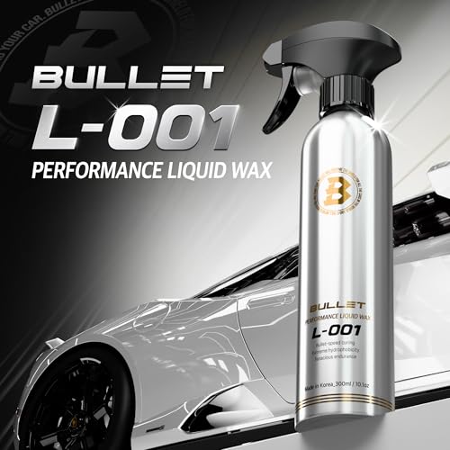 Image of BULLET L-001 SiO2 Ceramic Spray Wax for Cars, Liquid Car Wax with Hydrophobic Paint Protection, Deep Gloss Shine & Slick Finish, Spray-On Wipe-Off Top Coat for Paint, Glass, Wheels & Trim, 10.1 oz