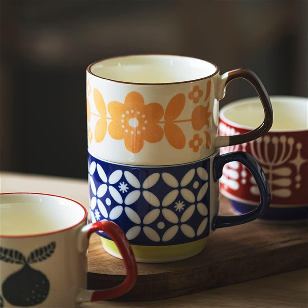 300ml Flower Coffee Mug Microwave Safe Ceramic Milk Juice Handgrip Office Water Cup Kitchen Party