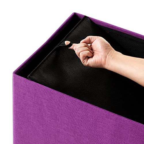 Otto & Ben Folding Box Chest Upholstered Tufted Ottomans, 45", Purple #TOP5
