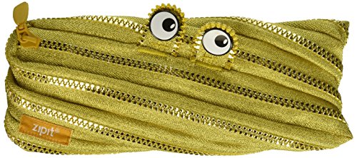 ZIPIT Monster Pencil Case for Kids | Pencil Pouch for School, College and Office | Pencil Bag for Boys & Girls (Gold)
