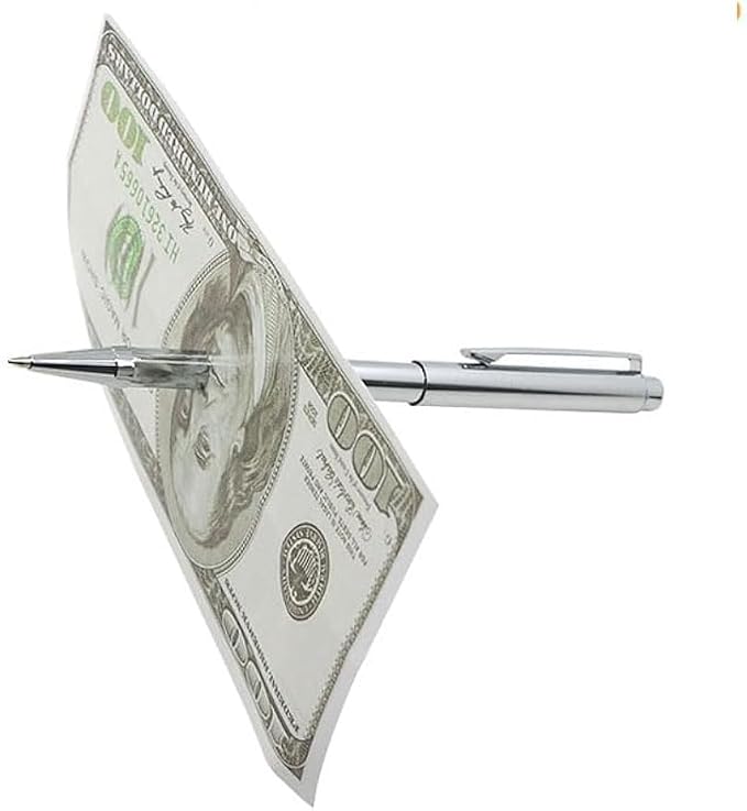 blue-ther Penetration Magic Tricks Pen Thru Dollar Close up Magic Deluxe Pen Through Dollar Bill Magic Mentalism Illusion Gimmick Props
