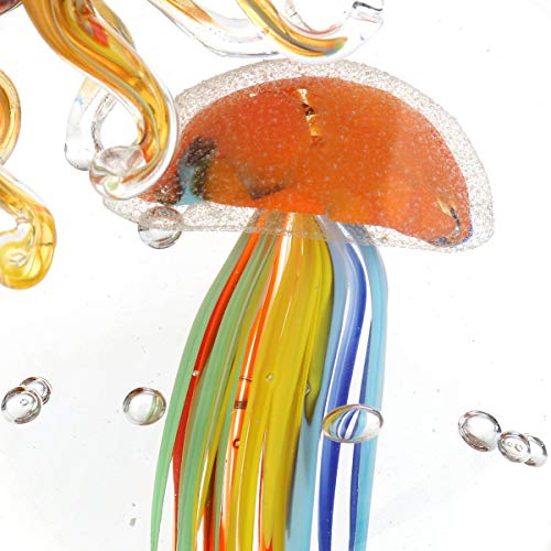Romacci Escultura de Polvo e Medusa Colorida Ornamento de Vidro Feito à Mão Arte de Animais Decoraçã