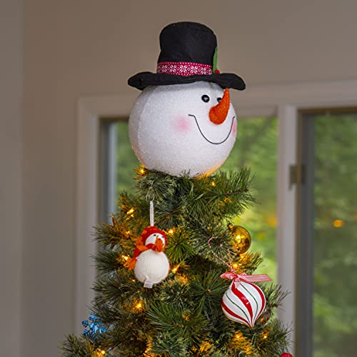 Ornativity Snowman Head Tree Topper - Xmas Holiday Tree Top Winter Snow Man Topper Ornament Decoration For Christmas Tree #TOP1