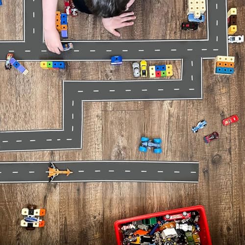 CIAODEKO Straßenband Tape Wand Grenze Aufkleber Fahrzeug Dekor Kinderzimmer Rennstrecke Wandtattoo Abnehmbare Tapete Vinyl Wandbilder DIY Dekorationen