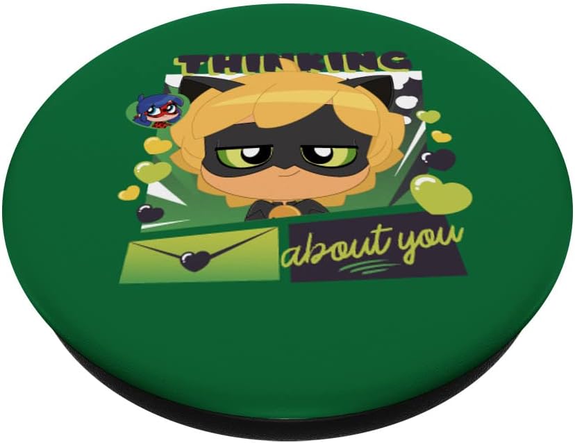 Miraculous Ladybug Chibi Collection Cat Noir Thinking PopSockets Swappable PopGrip