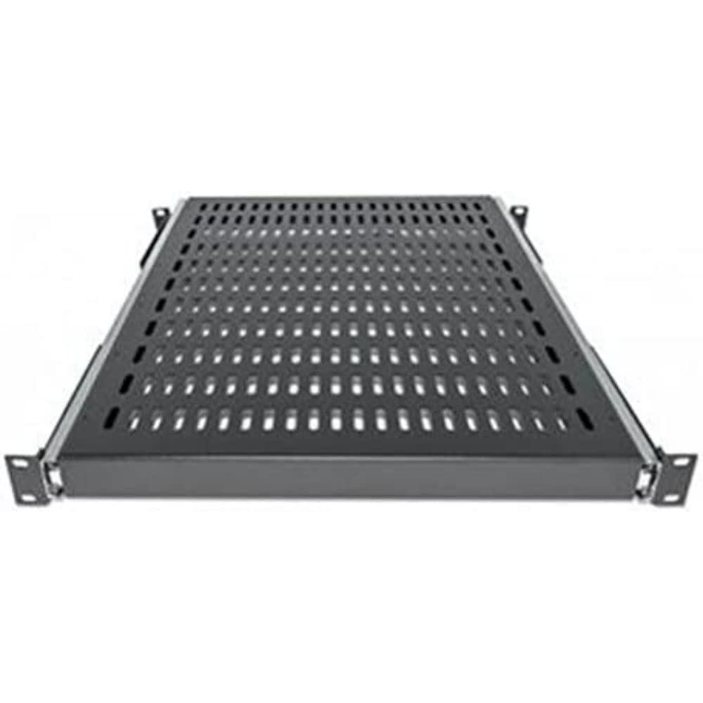 Intellinet 19 Inch Sliding Shelf, 1U, For 600 to 800 mm Depth Cabinets & Racks, shelf depth 350 mm, Black