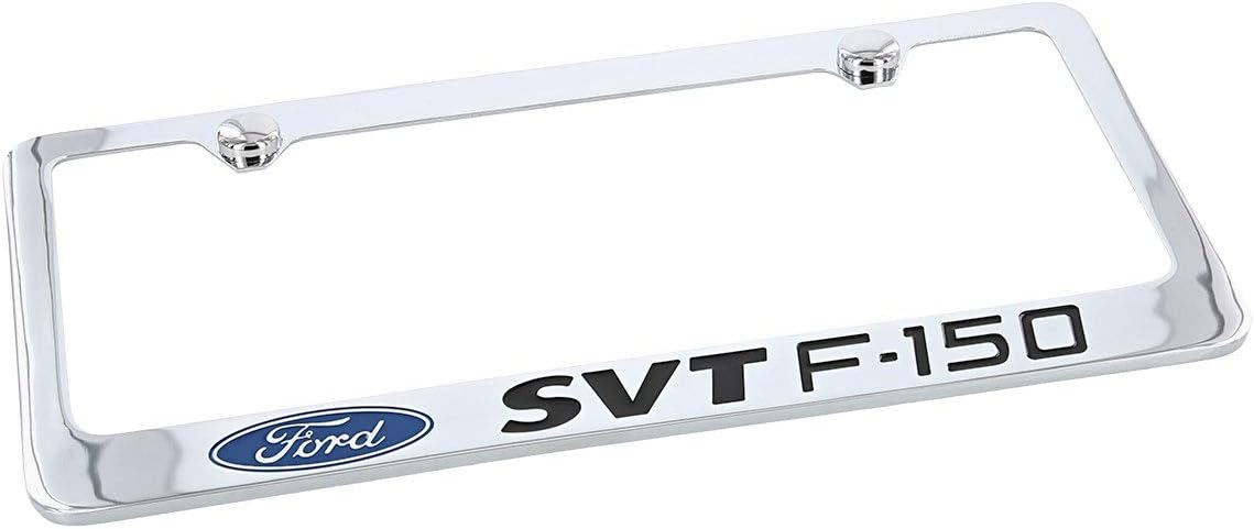 Ford SVT F150 Wordmark Chrome Plated Metal License Plate Frame Holder