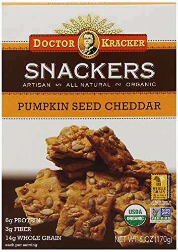 Doctor Kracker Organic Snackers, Seeds & Cheddar, 6 Ounce (Pack of 6)