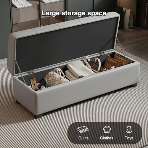Banc de rangement rembourré haut de gamme pour bout de lit chic orange