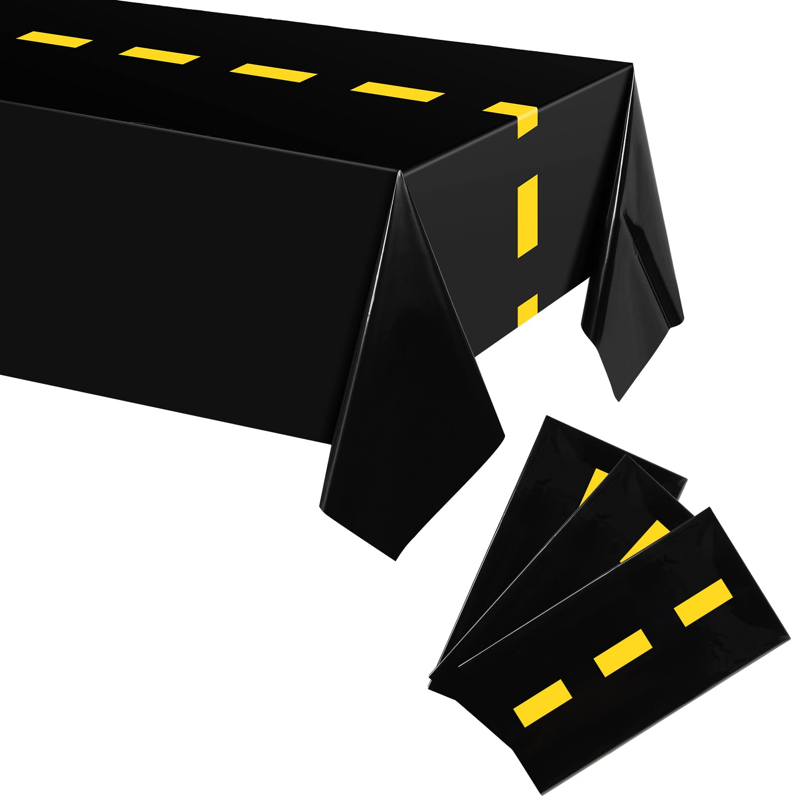 Remagr 3 Pcs Construction Birthday Party Tablecloth 51 x 71 Inch Road Table Runner Dump Truck Birthday Table Covers for Kids Boys Racing Party