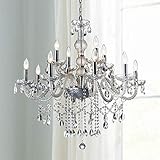 Saint Mossi Modern K9 Crystal Chandelier Lighting LED Ceiling Light Fixture Pendant Chandelier for Livingroom 12 E12 Bulbs Required Width 31 inch x Height 32 inch