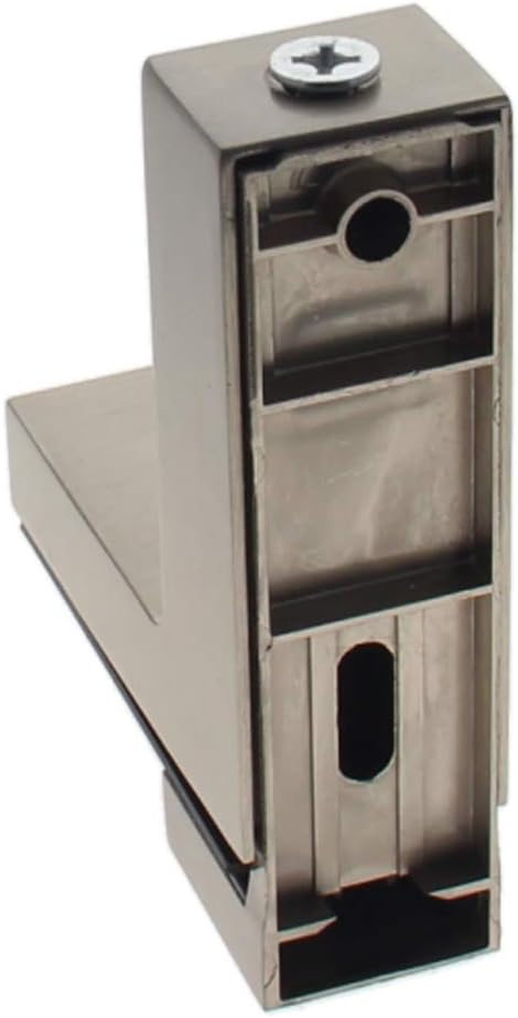 Bettomshin 6Pcs Glass Shelf Bracket 0.24" x 1.1" x 3.9"(LxWxH) Adjustable Wall-Mounted Zinc Alloy Glass Shelf Clamp Bracket, Suitable for 3-28mm Wooden or Glass Shelves