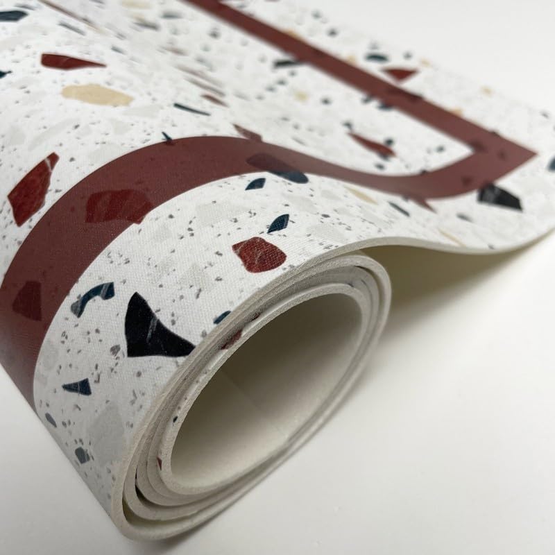 99 Déco - Tapis antidérapant en Vinyle intérieur et extérieur - 50 x 120 cm - Multicolore - Terrazzo