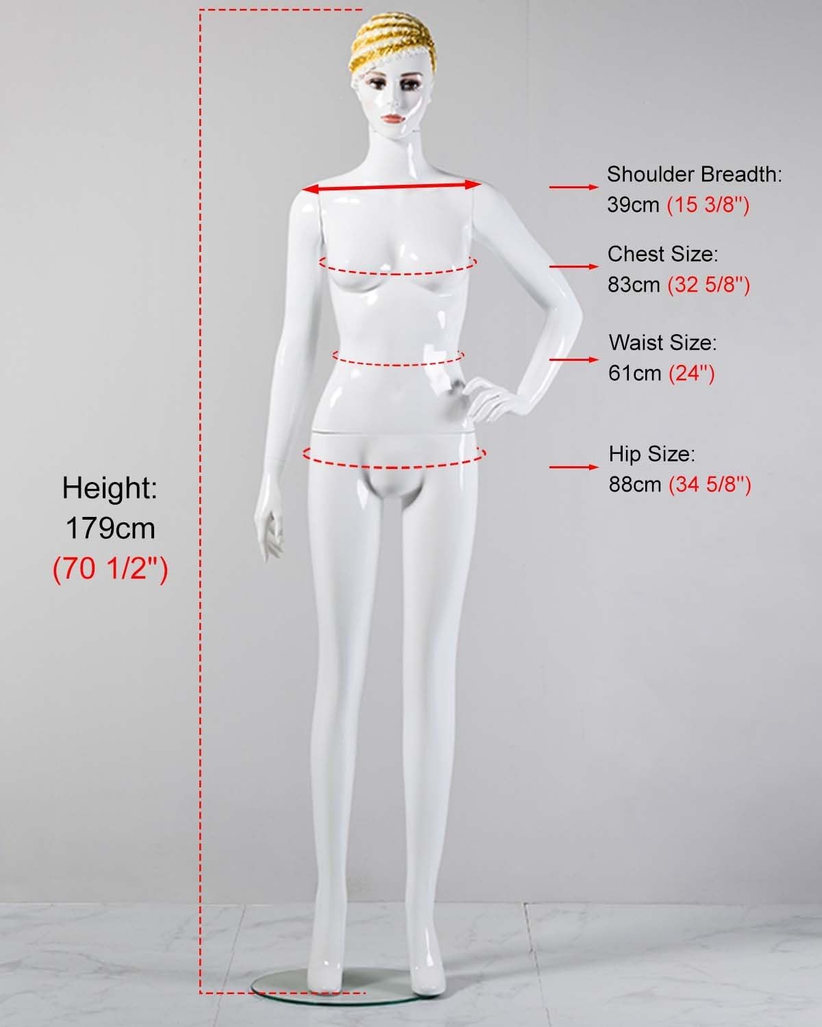 Makeup Dress Form Mannequin Torso, Retail Shops Mannequins Female Sexy, Clothes Display Manikin Full Size for Dress Lingerie Regalia,Style 1-One Size