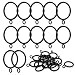 ANJUU 12 Pack 38mm Inner Diameter Metal Curtain Drape Sliding Eyelet Rings Black Tone