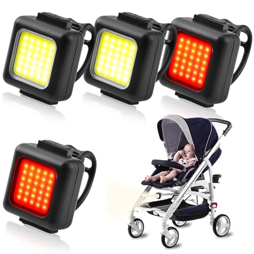 LED Lampe Set für Außenbereich,Kinderwagenlicht Silikon,LED Kinderwagen Licht,Kinderwagen Licht mit Heller LED,LED Licht Wiederaufladbares,Helles Licht, Kompakt und Wasserdicht