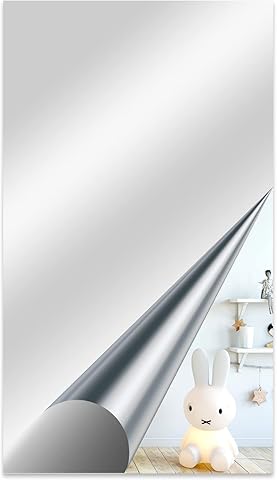 JINGIHE Espejo Adhesivo, Pared Flexible Suave, Sin Vidrio Irrompible, Ligero Reflectante, Ideal para Decoración de Hogar, Armarios, Baños y Dormitorios, Espejo Grande de Pared de 40 x 70 cm