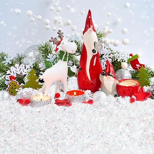 CCINEE Christmas Artificial Flake Fake Snow Twinkles Fake Snow Decoration Powder Filler Craft Sparkling Snow for Christmas Party Holiday Decoration(White,200 g)