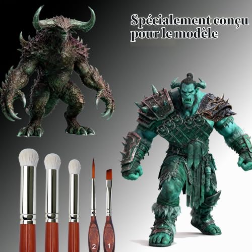 Findartle Pinceau Peinture Miniatures Dry Brush, 16 Pinceaux Fin et 3 Drybrush pour Aquarelle, Acrylique, Huile, Pinceaux Modelisme pour Miniatures, Warhammer, Modélisme, Numéros, Figurine, Citadel – vue 4