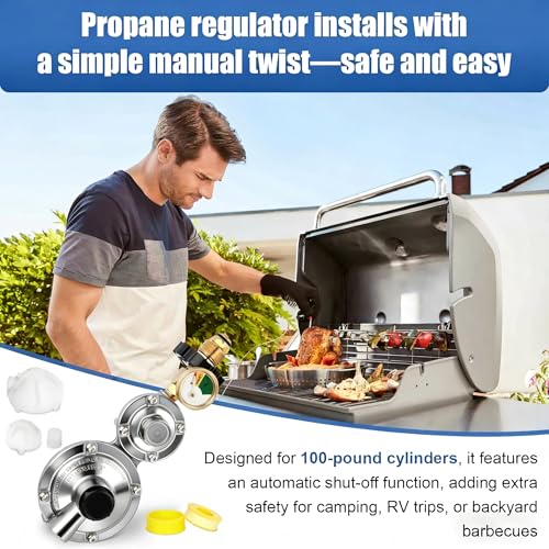 Feikeer Vertical 2 Stage Propane Regulator with POL and Gauge, Two Stage Propane Regulator Standard 3/8 Female NPT Connection, Double Stage Regulator for 20-100lb Tank，Gas Grill, RV, Propane Heater by Feikeer - Image 6