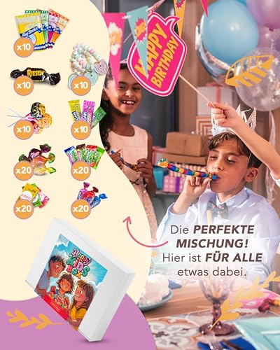 Süßigkeiten Box von Candy Circle - Süßigkeiten für Adventskalender, Kinder Mix - XXL Süssigkeiten Box - Süssigkeiten Grosspackung für Kindergeburtstag, Pinata Füllung oder Wurfmaterial