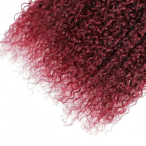 LUMWAV 99J Burgundy Jerry Curly Human Hair Bundles 14 16 18 Inch 3 Bundles Brazilian Remy Hair Extensions Curly Weave Soft Bouncy Sew In for Black Women — view 6