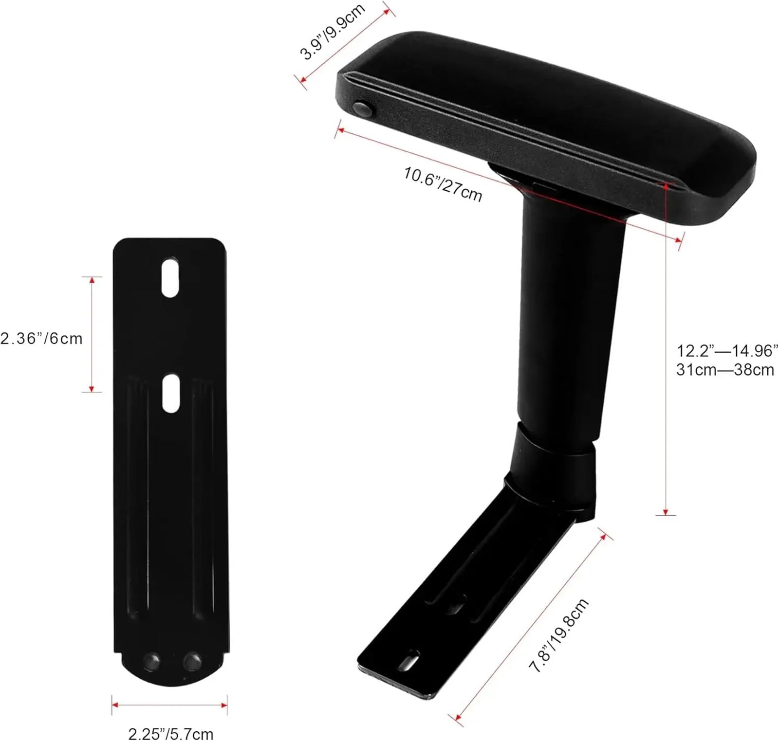 Reposabrazos de Silla con Altura Ajustable, 2 Piezas Repuesto, compatibles la mayoría sillas Oficina, Gaming y Jefe para Sillas De Oficina