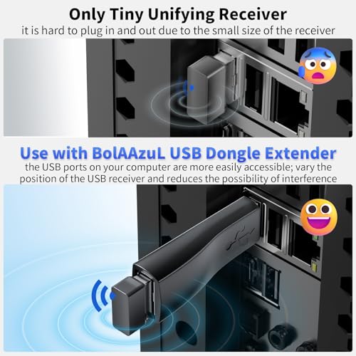 BolAAzuL Replacement USB Dongle Extender for Logitech Unifying Receiver, USB 2.0 Male to Female Connector Extension Converter Adapter for Mouse/Keyboard, PC/Laptop/Desktop by BolAAzuL - Image 2
