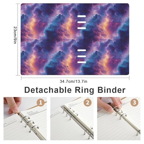 Bloc-notes lignés pour l'école et carnet de notes cuir rechargeable A5