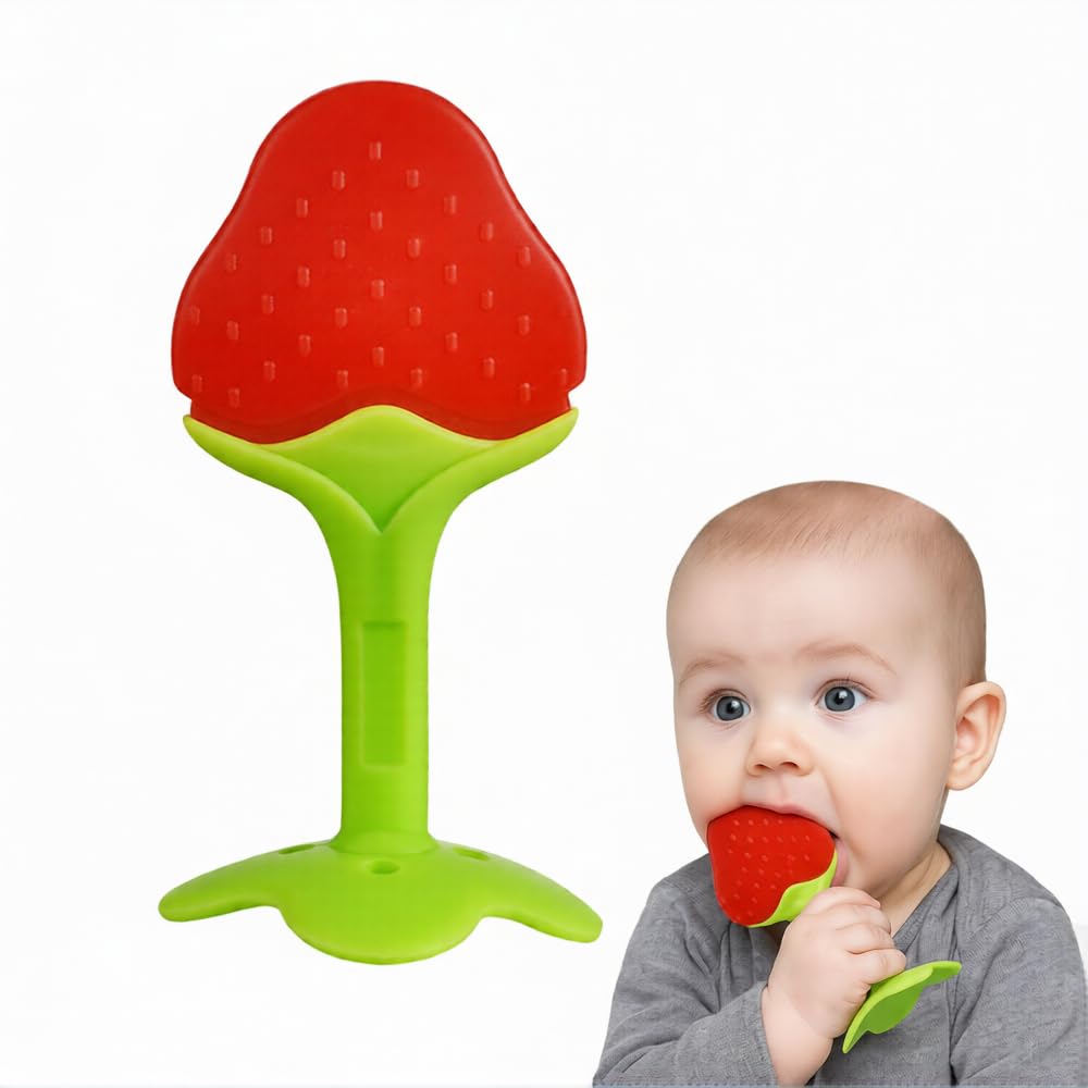 Bindian Silicone Baby Teether, Peach Shape, Food Grade, BPA Free, Soft Chew Toy for Babies 3-12 Months, 50g-image-40