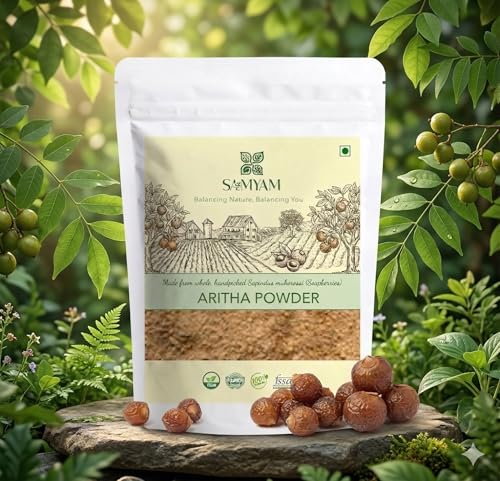 SAMYAM Poudre d'Aritha/Reetha (Sapindus Mukorossi) - Paquet de 500 g | Nettoyant naturel pour cheveux et cuir chevelu – vue 2