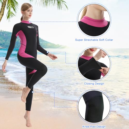 Gimilife Wetsuit dla mężczyzn kobiet, 3 mm krótki/pełny kombinezon neoprenowy męski damski kombinezon na całe ciało w zimnej wodzie utrzymuje ciepło do nurkowania, surfowania, nurkowania, kajaków
