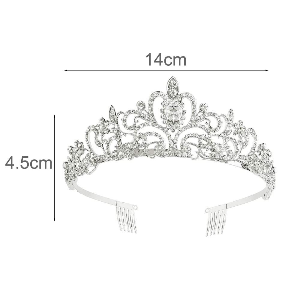 Tiara Crown Crystal Rhinestone Bridal Princess Headband with Comb for Women Bridal Party Wedding Birthdays, Anniversaries - Image 2