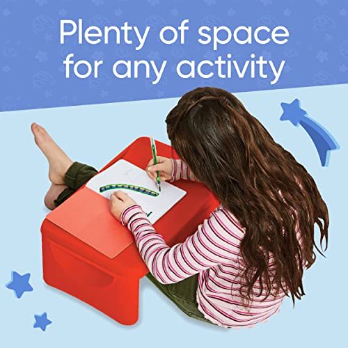 Hearthsong Kids’ Portable Folding Lap Desk With Large Storage Activity Tray, 17" L X 12" W, Red #TOP7