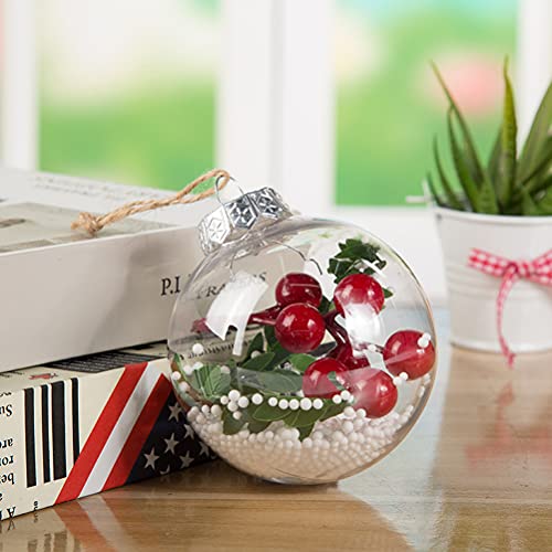 YYID 12 peças de enfeites de bolas transparentes de Natal – enfeite de árvore de Natal para decoraçã