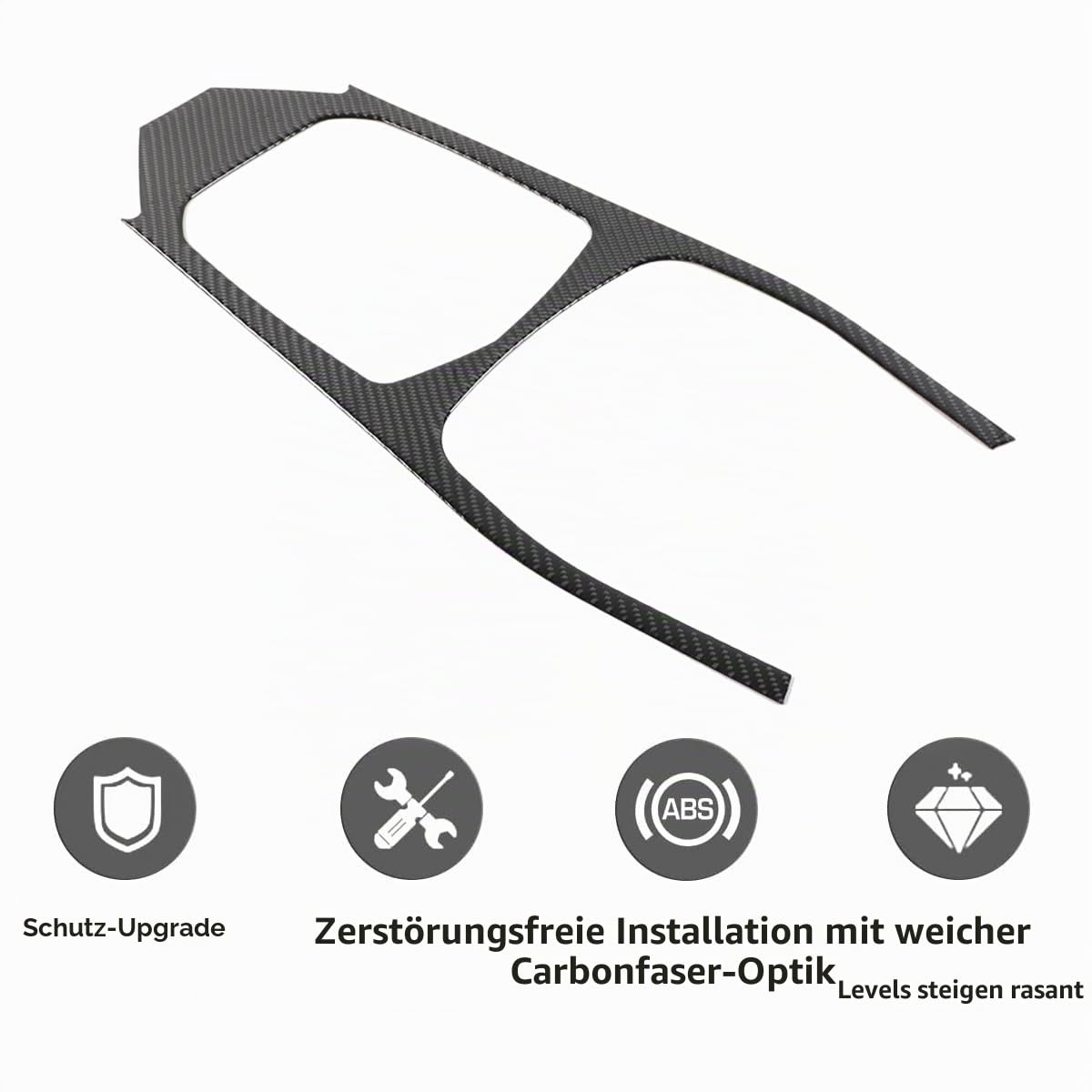 Weiche Kohlefaser-Auto-Schaltrahmen-Verkleidung für B-M-W 1er-Serie 2er-Serie F40 F44 2020–2023, Auto-Zentralbedienfeld, Rahmendekoration, Aufkleber, Autozubehör (Kohlefaser, Linkslenker)