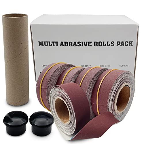 LYFJXX Emery Cloth Roll, 5 Grits Abrasive Sand Paper Set, 150 240 320 400 600 Grit Sandpaper Rolls for Wood Metal Polishing with Dispenser, Each Roll (6M) - Image 6