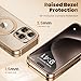 Desert Titanium for iPhone 16 Pro Case With 360° Spin Magnetic Stand,[Compatible With Magsafe] [Military Protection][Built-in Ring Holder]Camera Control Phone Case for 16 Pro,Rose Gold/Clear
