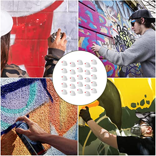 Amfrpar 20 Stück Sprühkopf Spraydose Ersatz Spray Caps Set Fächersprühkopf Sprühkappe Ersatzsprühkopf für Sprayfarbe Sprühdosen Spraycan (Weiß)