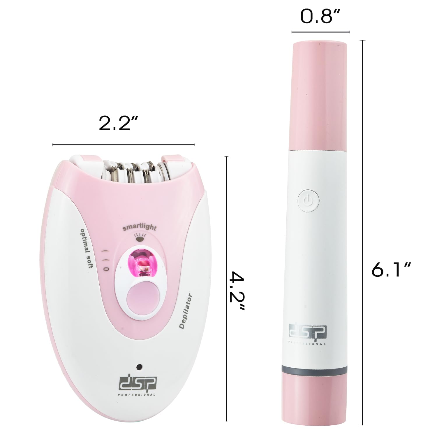 DSP 2-in-1 Damenrasierer & Gesichtshaarentferner Kabellos Wiederaufladbar | Ladeanzeige, IPX5 Wasserdicht, 304 Edelstahlklinge, Type-C Ladung, Leiser Betrieb ≤70dB, Doppelfunktion