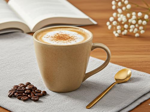 Image of Bodhi House Handcrafted Ceramic Coffee Mug Set of 1 Pieces (350 Ml), Stoneware Tea Cup, Microwave Safe Large Milk Mug, Matte Finish, Ideal for Daily use, Casual Gatherings and Gifting, Wood Brown