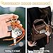 PWZZZAWP Cat Fur Memorial Bag Charm with Orange Stainless Steel Bone Clip, Pet Remembrance Keychain, for Pet Lover