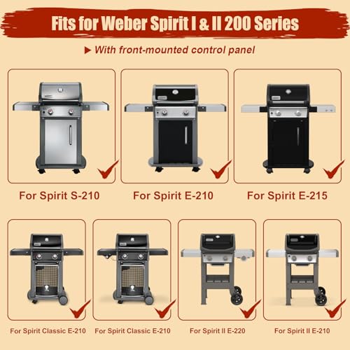 Denmay 38.8cm Flavorizer Bar 7635 für Weber Spirit I II 200 Serie E210, E220, S210, S220 (mit vorderen Bedienknöpfen), 1,3mm Edelstahl Aromaschienen Ersatzteile, Brennerabdeckungen Heizplatten 3 Stück