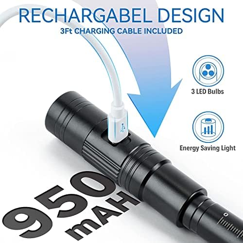 Rechargeable Magnetic Pickup Tool, Telescoping Flexible LED Flashlights, Perfect Magnet Pick-up Tools Valentines Day Gifts for Men, Women,Boyfriend, Him, Husband.
